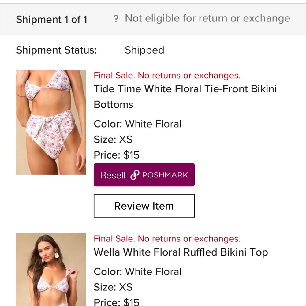 Wella White Floral Ruffled Bikini Top